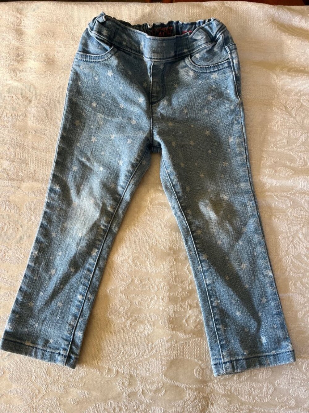 The Children's Place Girls Star Print Denim Jeggings Jeans 3T